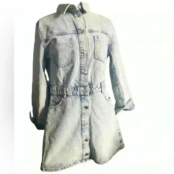 Zara denim long sleeve dress ( missing one button) - Picture 1 of 3
